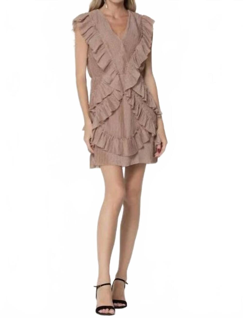 NEW LENA back cut out dress in tan